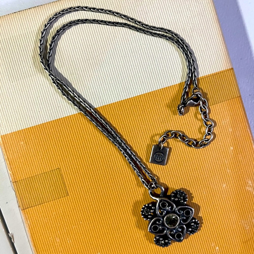 Nine West Necklace, black/silver